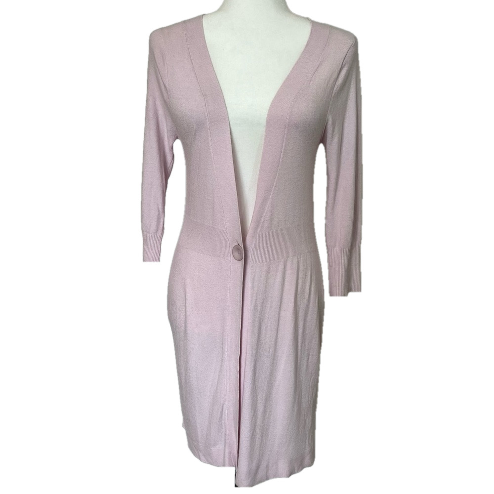 Kenzie Women’s Lightweight 3/4 Sleeve Duster Soft Pastel Pink Cardigan S-M